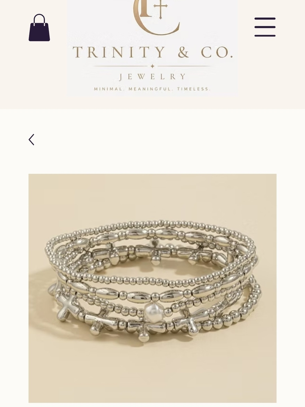 Trinity Silver-Tone Layered Bead Wrap Bracelet